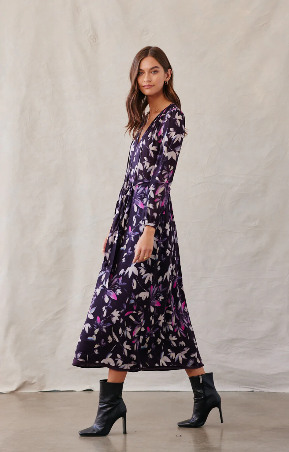 Plum floral 2025 maxi dress