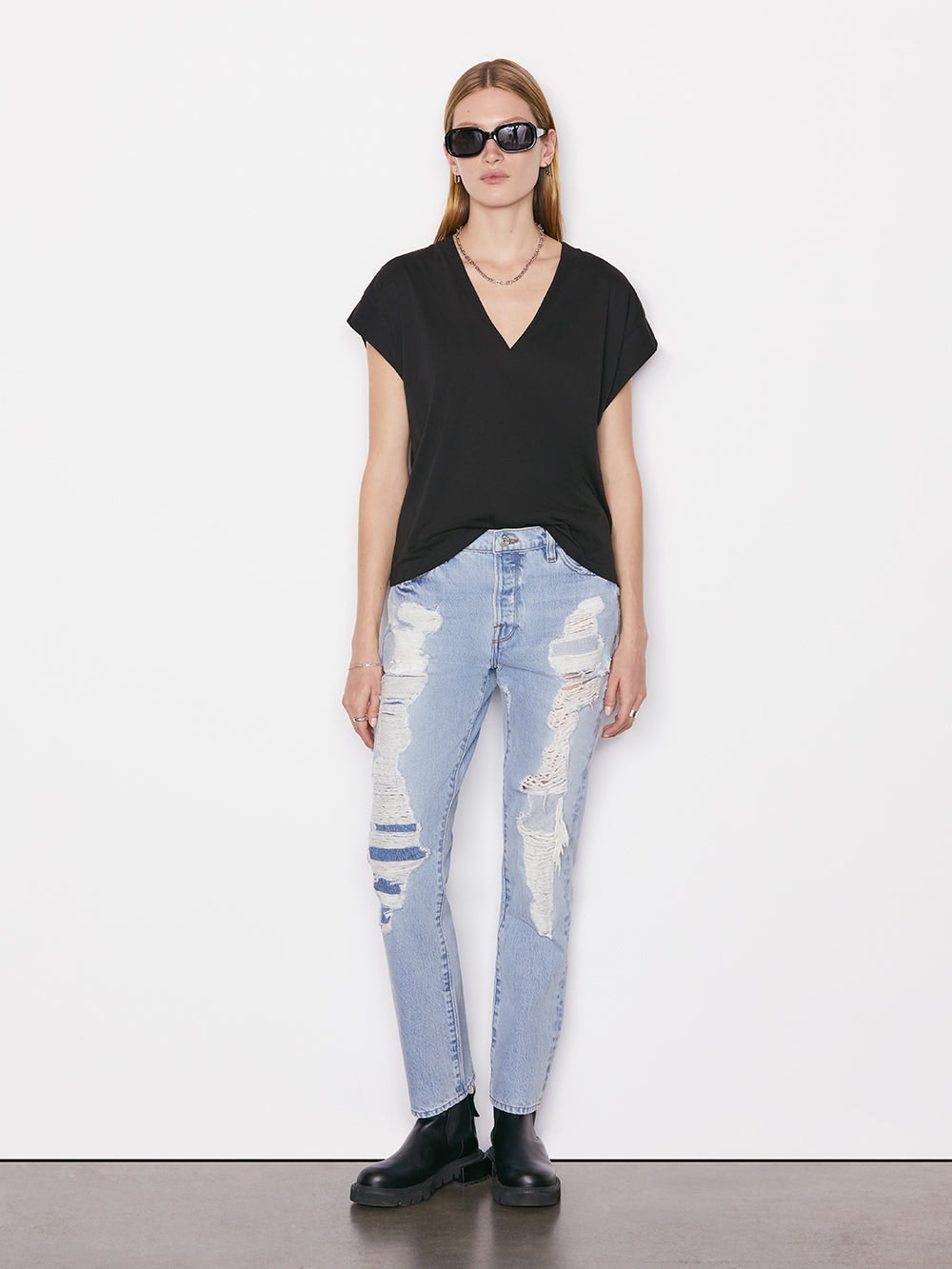 Jean mom noir store pull and bear