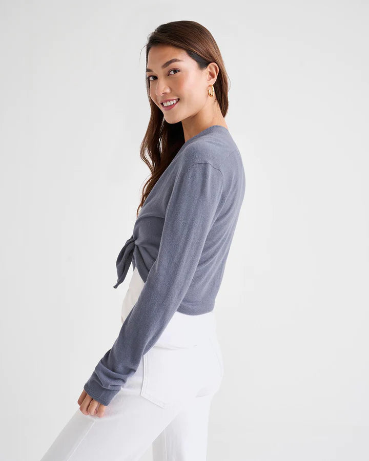 Navy wrap sweater best sale