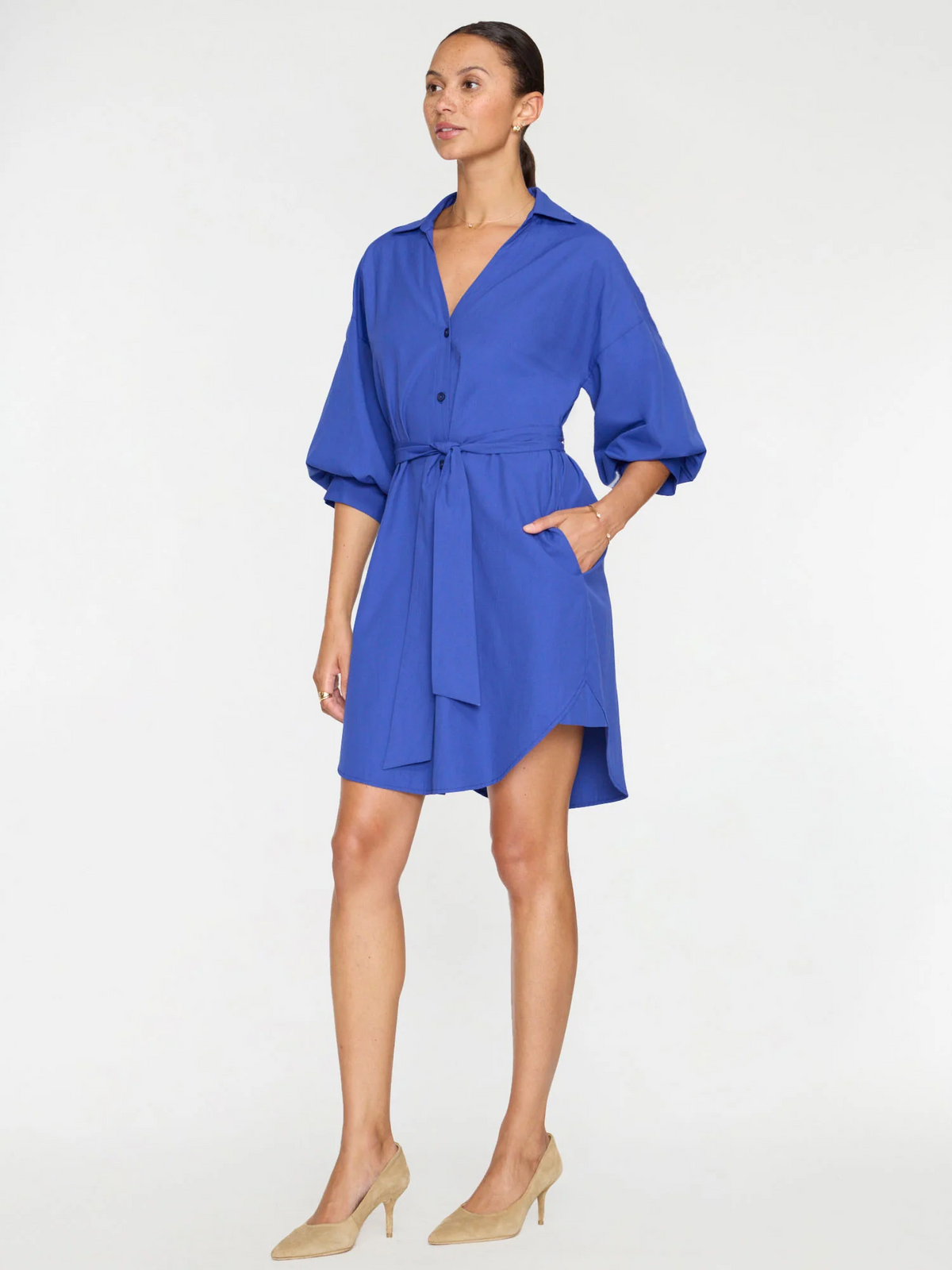 Kate Belted Dress - Cobalt