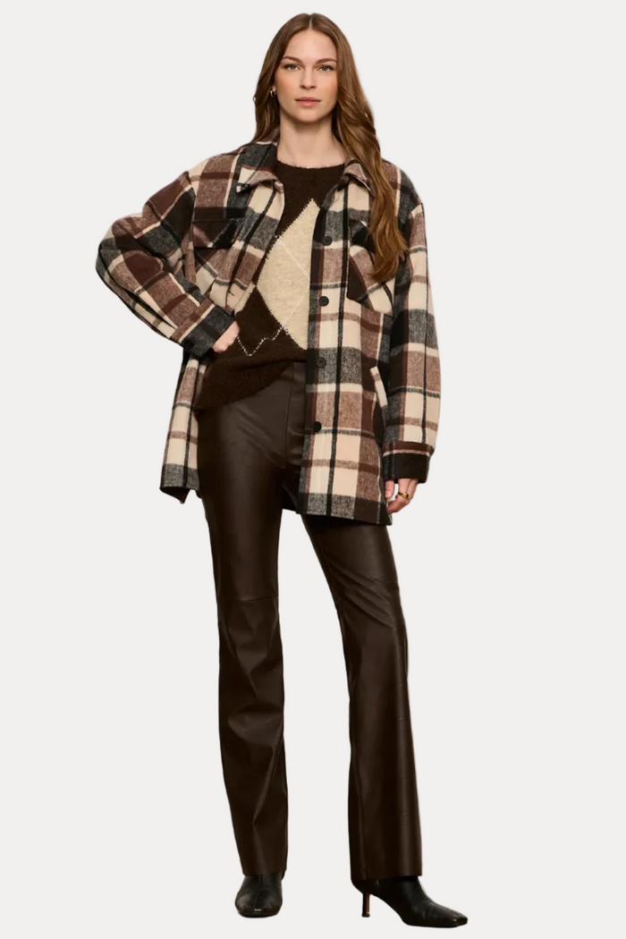 Locket Plaid Coat - Espresso Martini Plaid