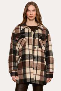 Locket Plaid Coat - Espresso Martini Plaid
