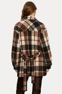 Locket Plaid Coat - Espresso Martini Plaid