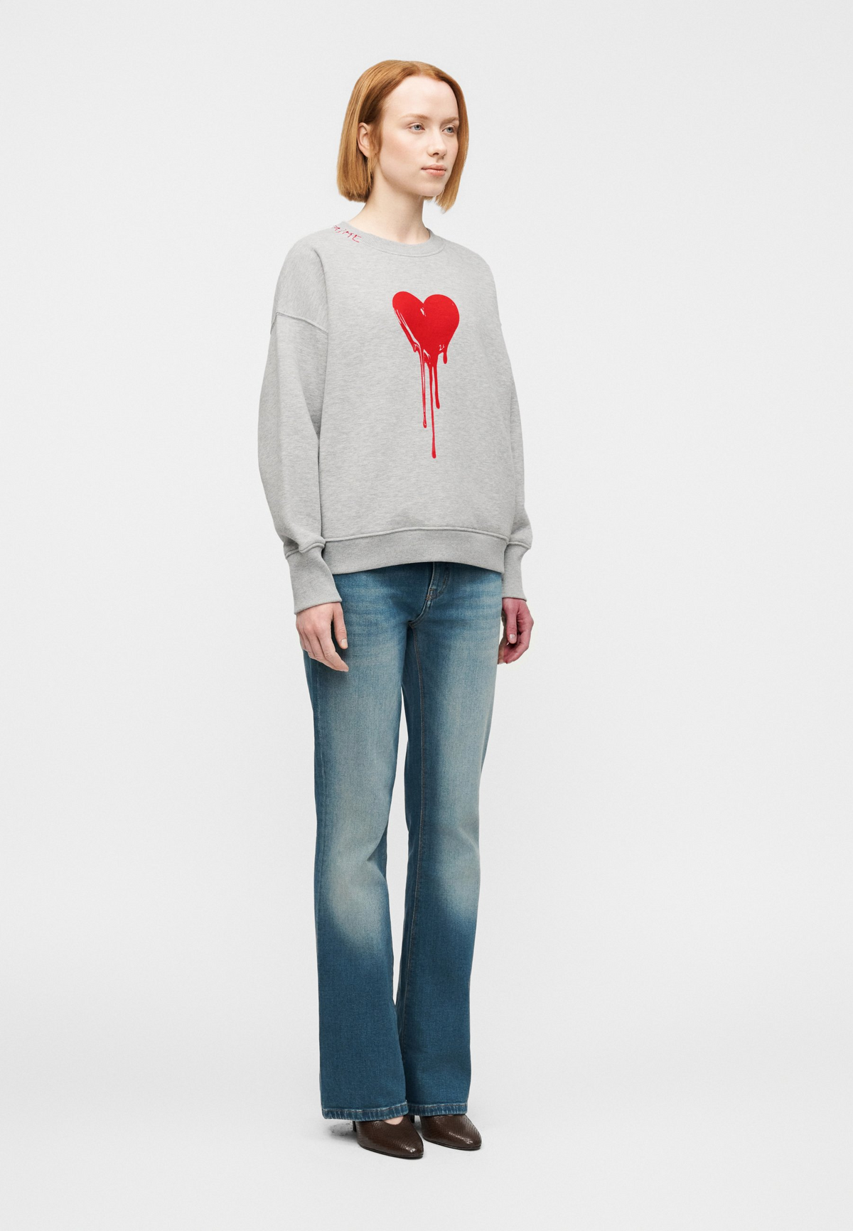Oscar Pmo Flowing Heart Sweater - Gris Chine Clair