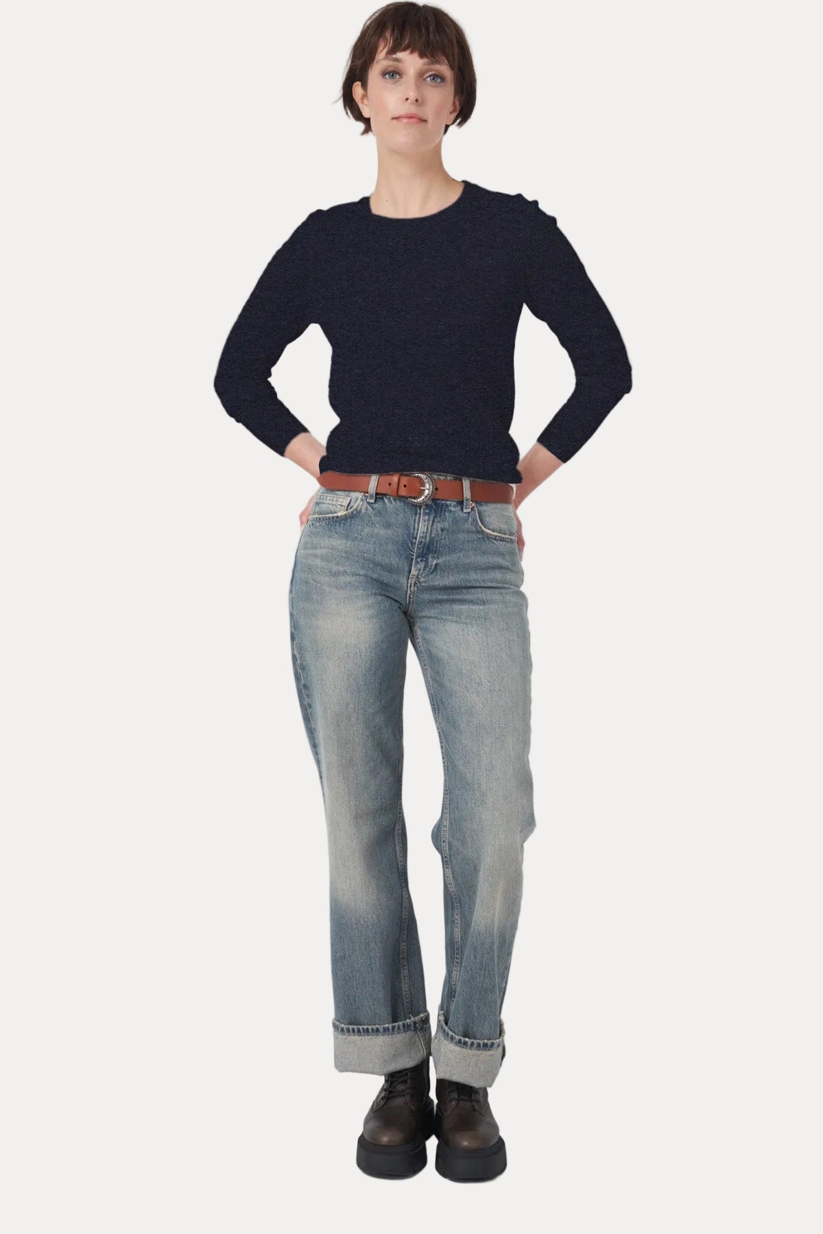100528 Knitted Pullover - Navy