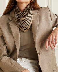 Striped Scarf - Cappuccino & Black