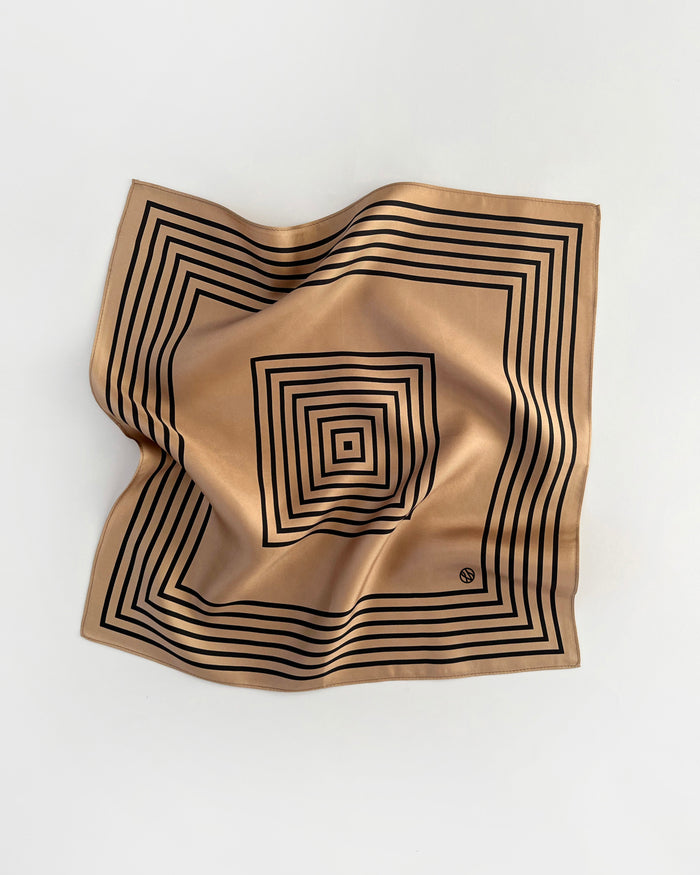 Striped Scarf - Cappuccino & Black