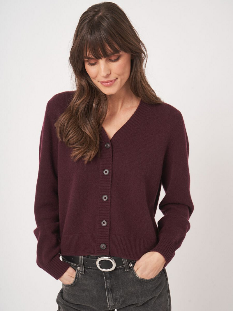 Knitted Cardigan - Merlot