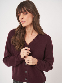 Knitted Cardigan - Merlot