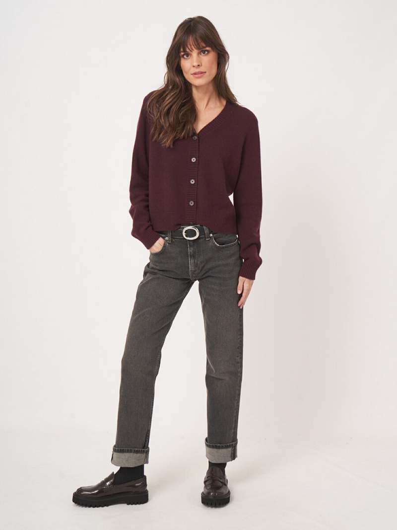 Knitted Cardigan - Merlot