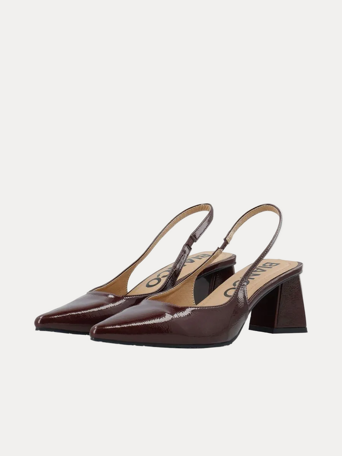 Biamaralyn Slingback Patent Pumps - Burgundy