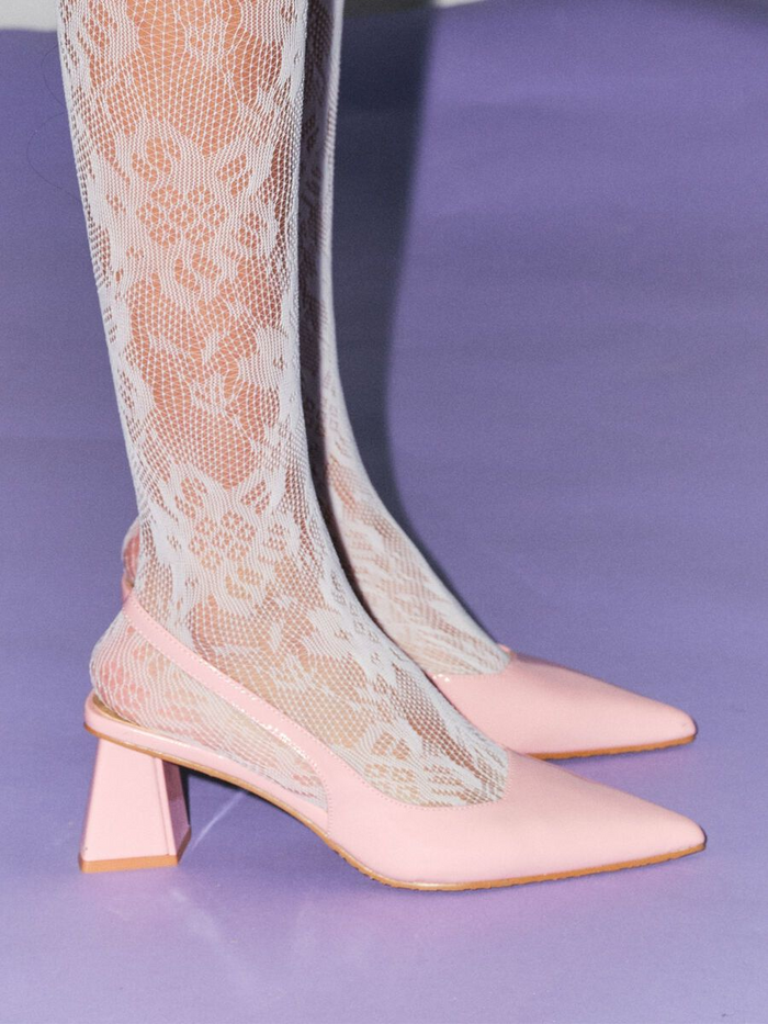 Biamaralyn Slingback Patent Pumps - Dusty Pink