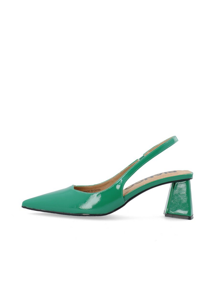 Biamaralyn Slingback Patent Pumps - Green Pop