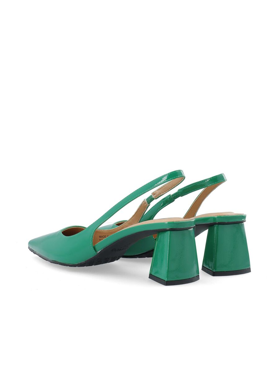 Biamaralyn Slingback Patent Pumps - Green Pop