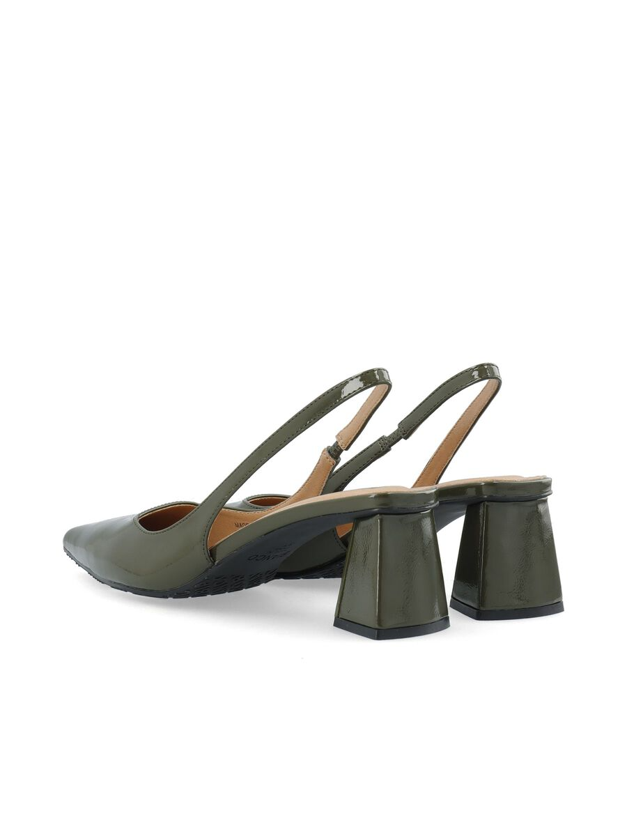 Biamaralyn Slingback Patent Pumps - Olive