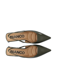 Biamaralyn Slingback Patent Pumps - Olive