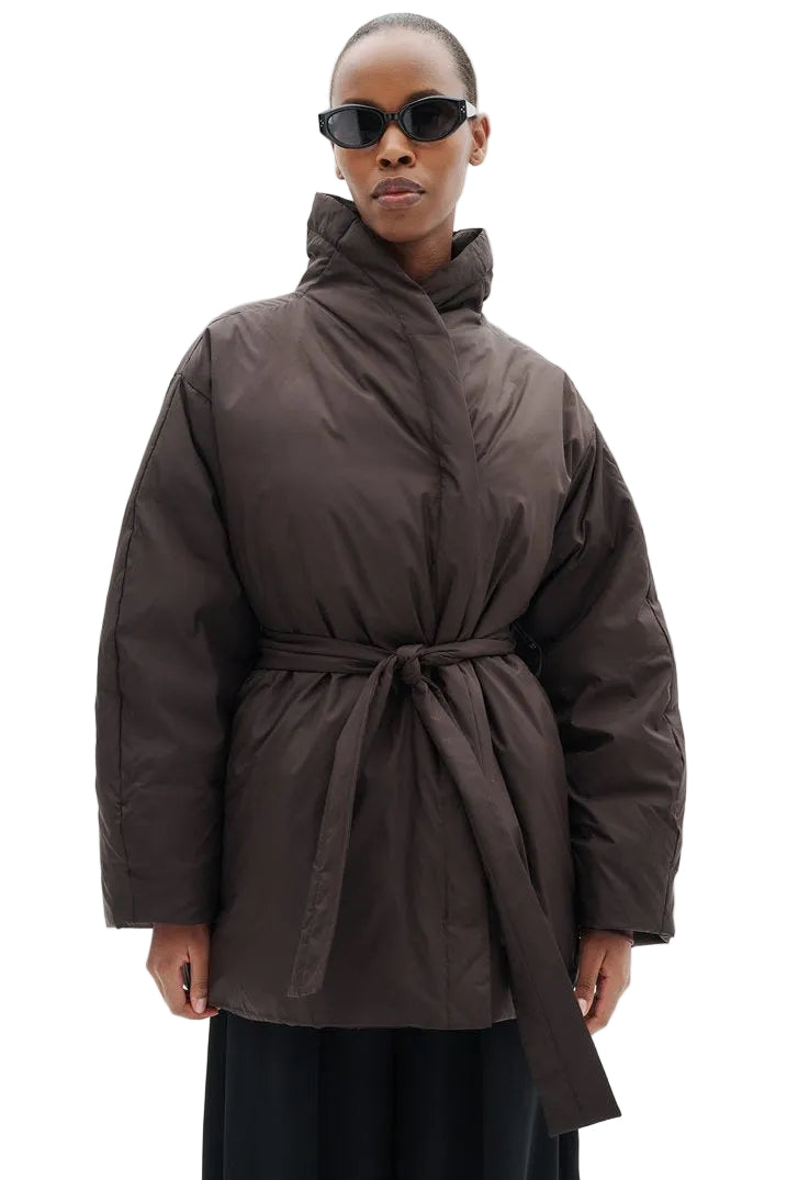 Zinnah Short Cocoon Coat - Chocolate Brown
