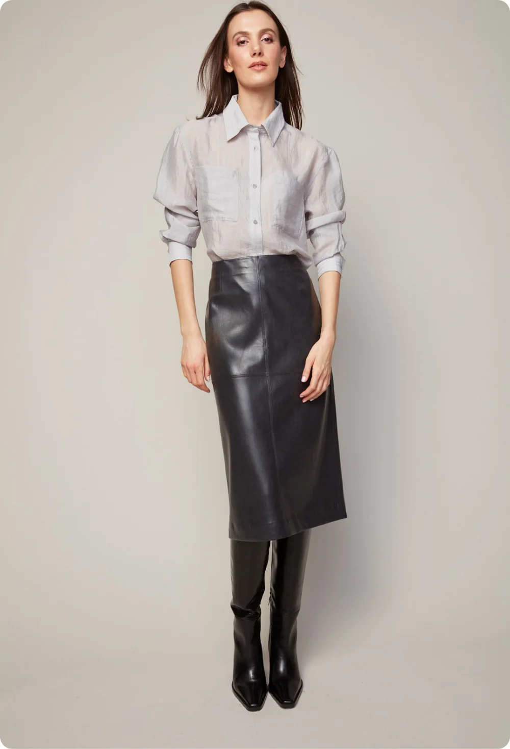 Brandy Skirt - Vegan Leather - Black
