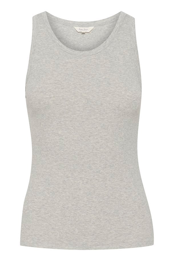 Grecias Top - Light Grey Melange