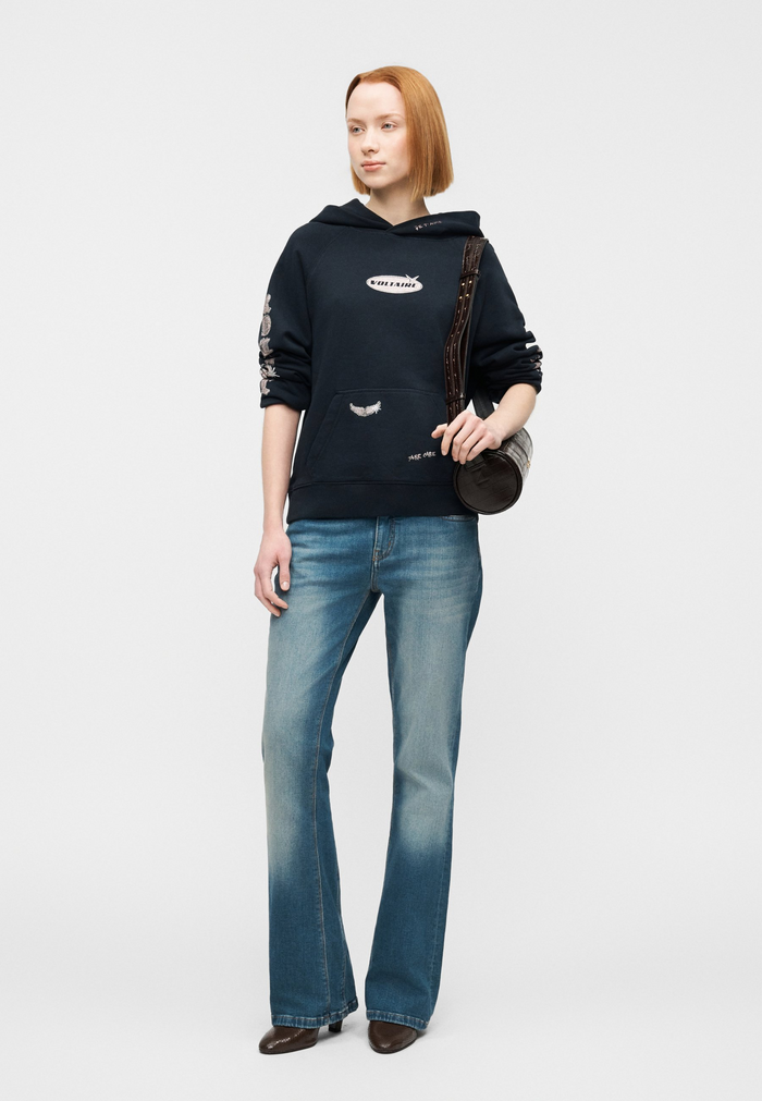 Georgy Mo Multi Heart Strass Sweater - Encre