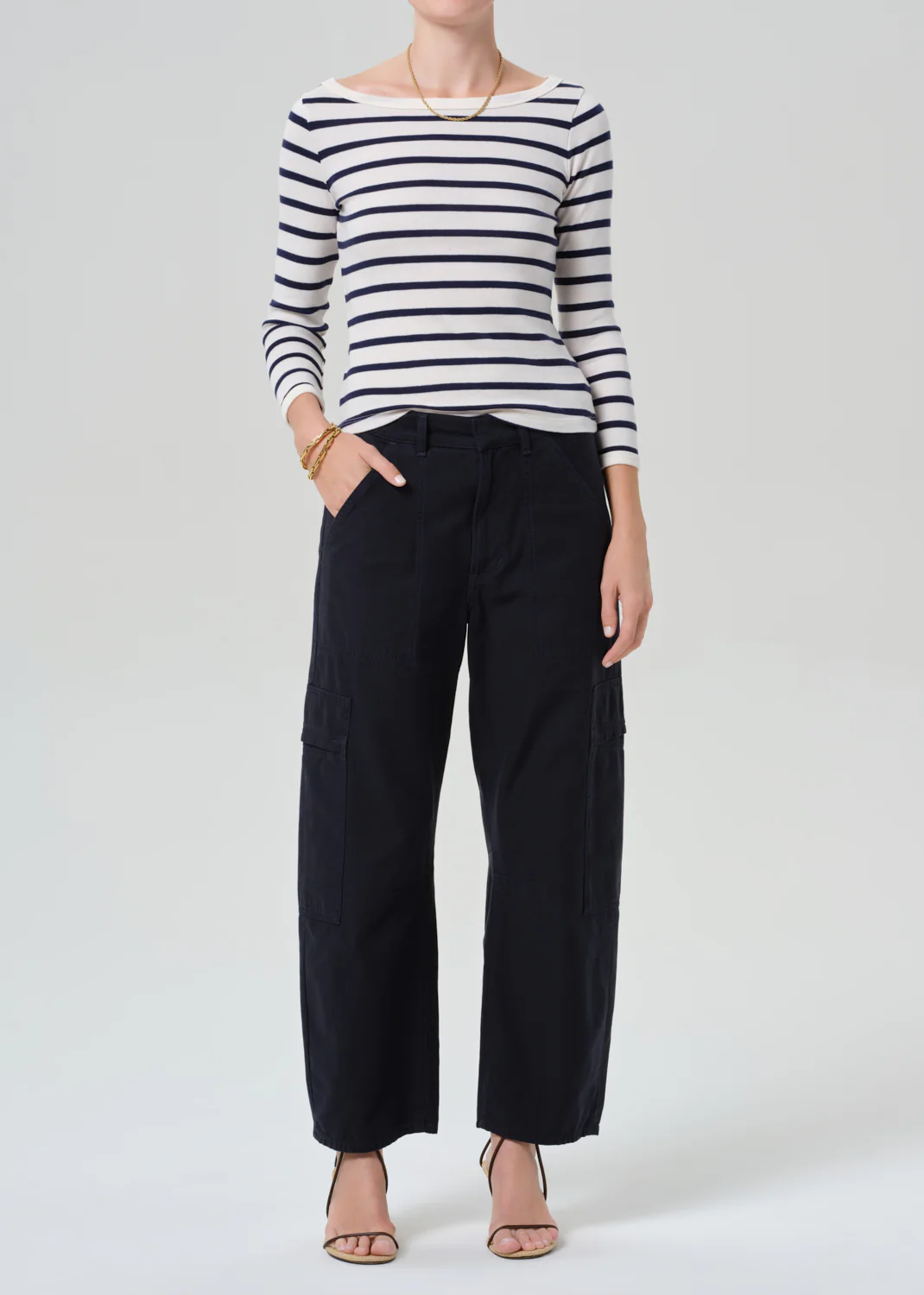 Marcelle Low Slung Cargo Sateen - True Navy