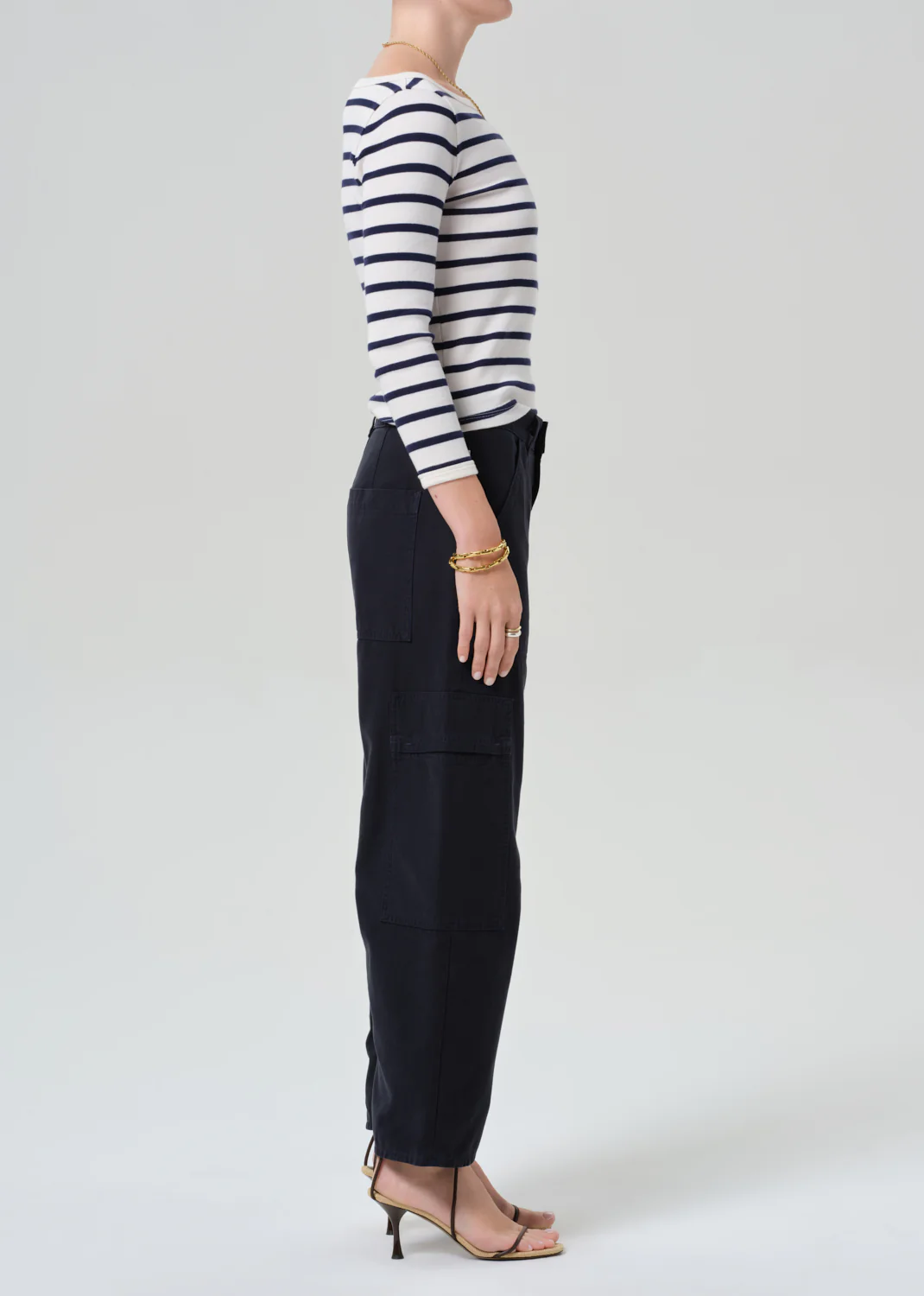 Marcelle Low Slung Cargo Sateen - True Navy