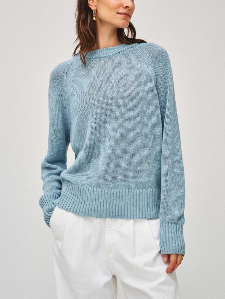 Classic Linen Marled Sweatshirt - Blue Marl