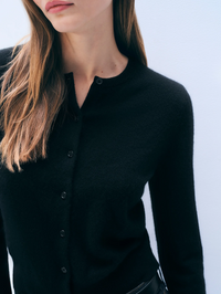 Cashmere Crewneck Cardigan - Black