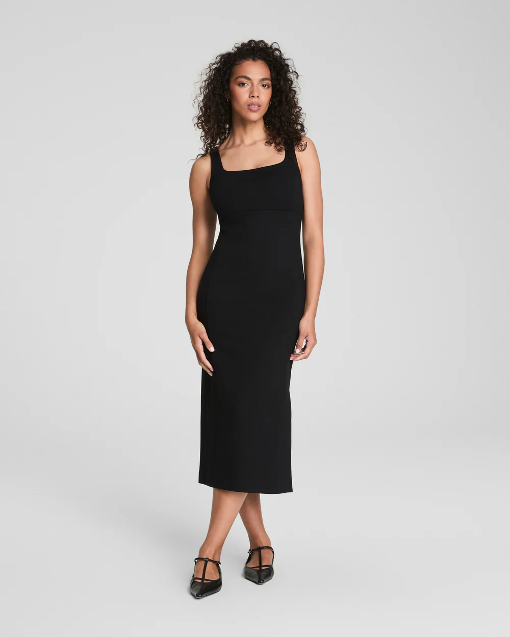 Ponte Shaping Midi Tank Dress - Classic Black