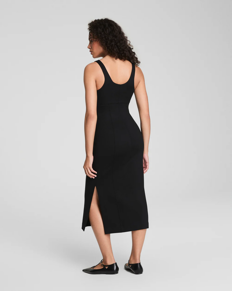 Ponte Shaping Midi Tank Dress - Classic Black - Spanx Twist Fashions Inc. Ponte Shaping Midi Tank Dress - Classic Black - Spanx Twist Fashions Inc.
