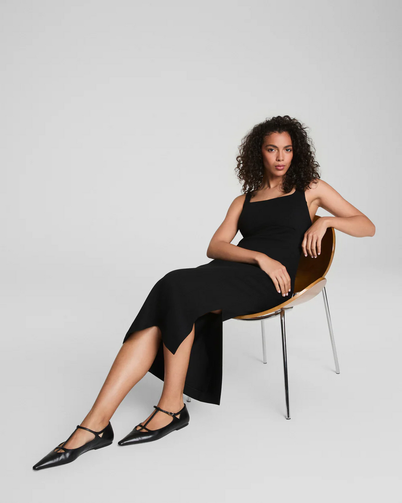 Ponte Shaping Midi Tank Dress - Classic Black