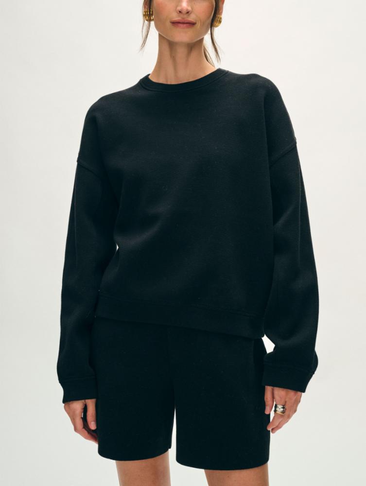 Superfine Organic Cotton Easy Sweatshirt - Black