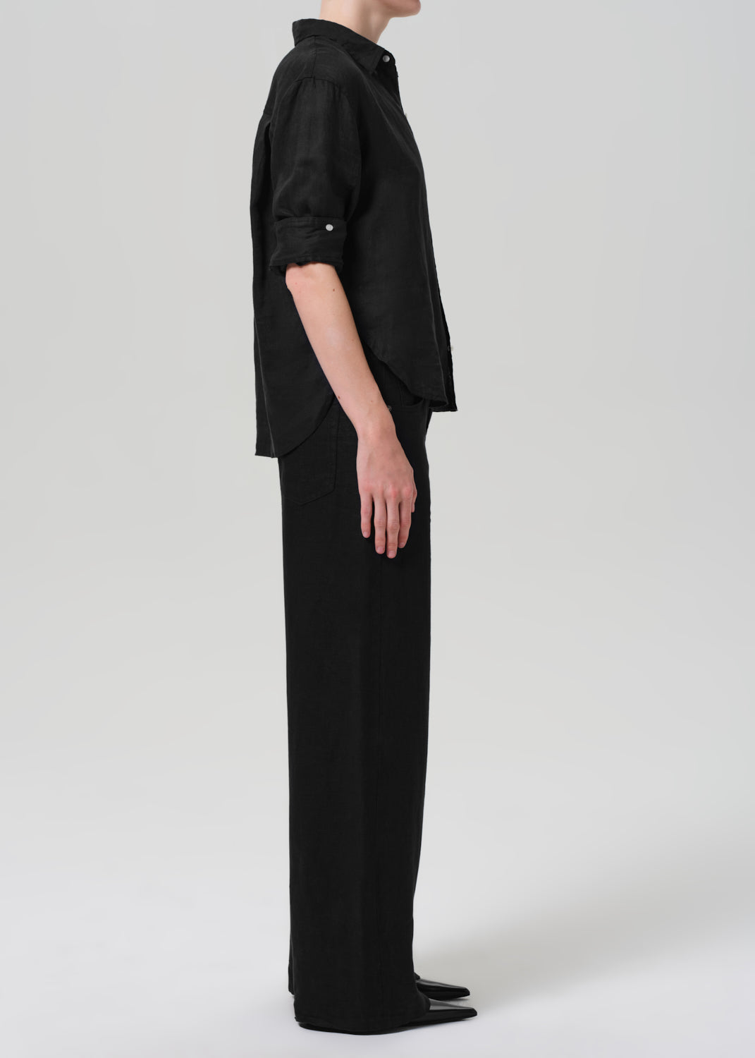Brynn Drawstring Trouser - Black Linen - Citizens Of Humanity