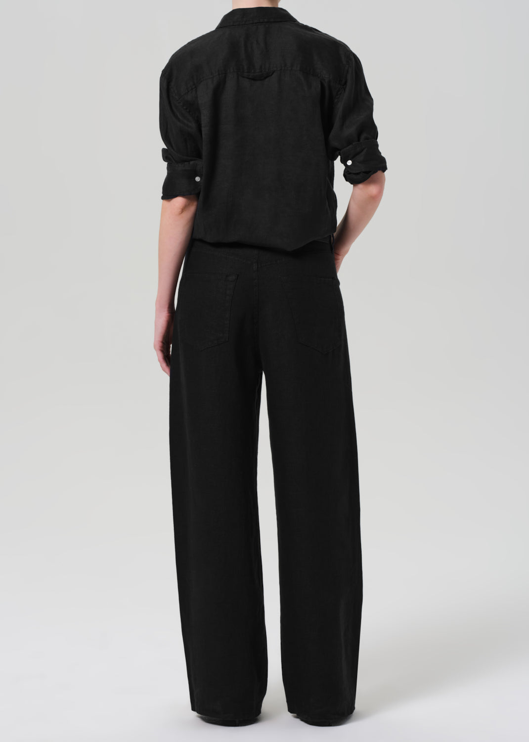 Brynn Drawstring Trouser - Black Linen
