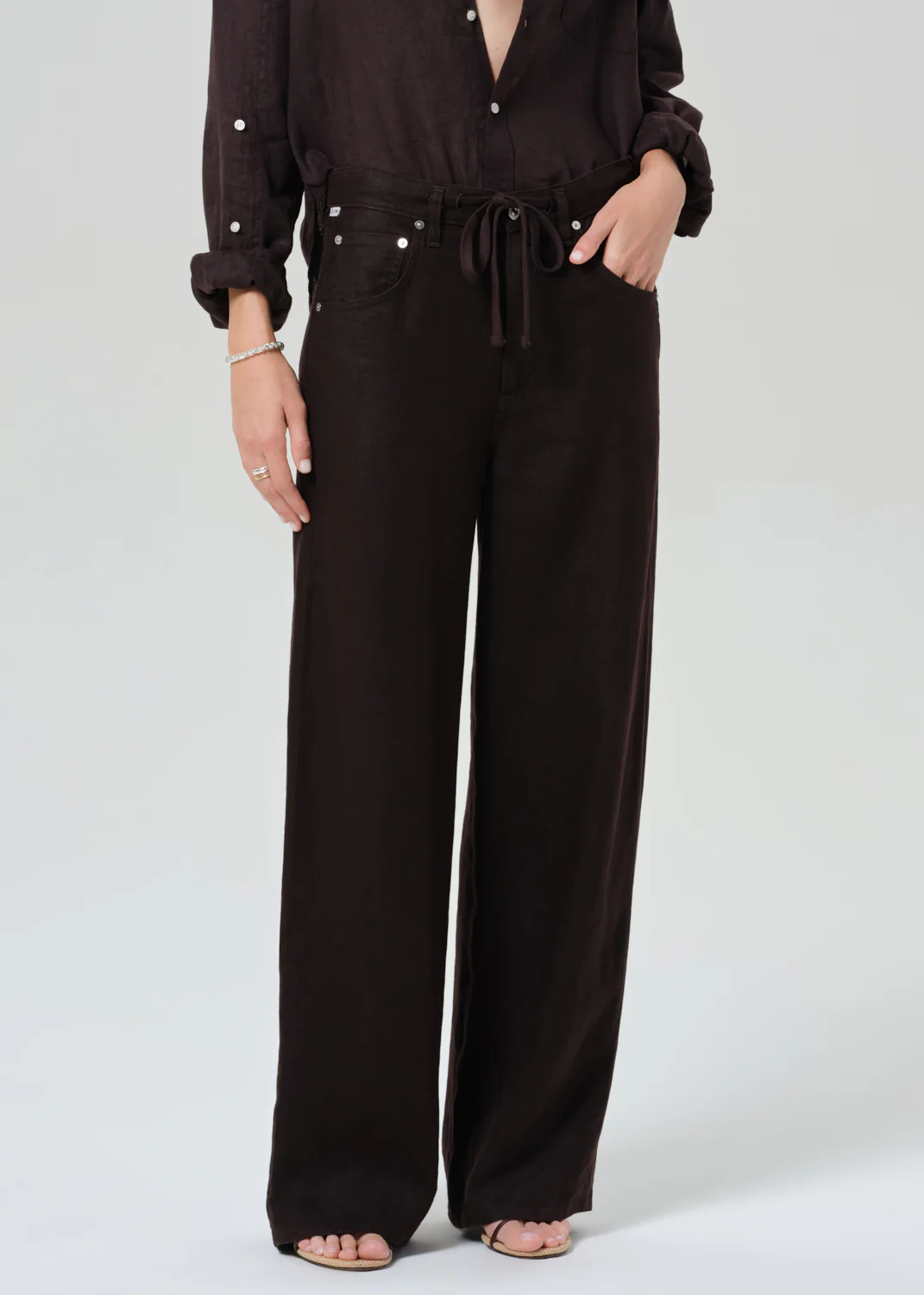 Brynn Drawstring Trouser - Chocolate