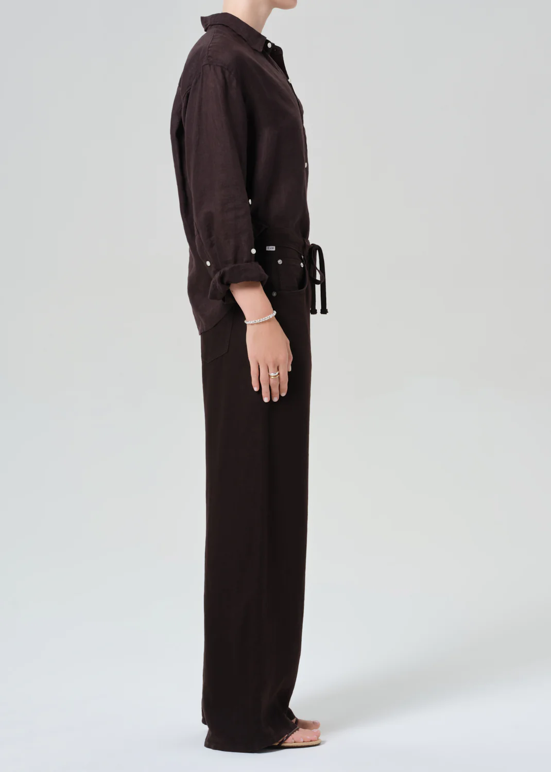 Brynn Drawstring Trouser - Chocolate
