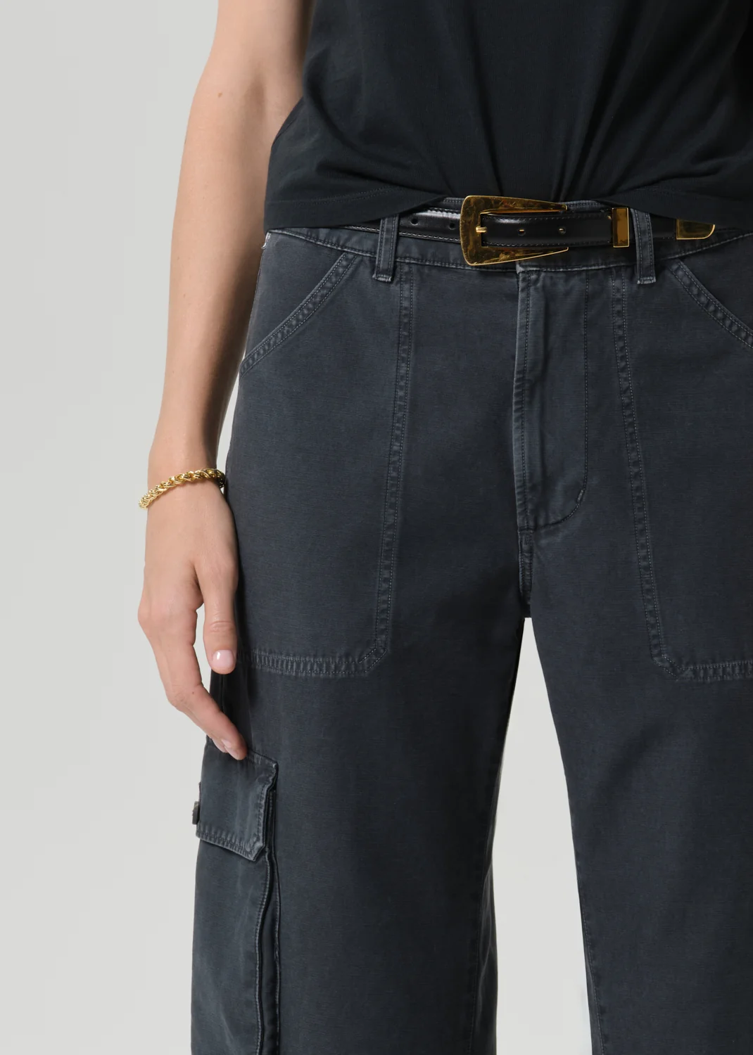 Thassos Twisted Seam Utility Pant - Washed Black
