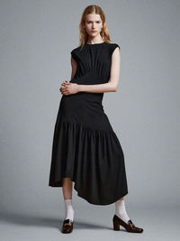 The Gathered Dress - Noir