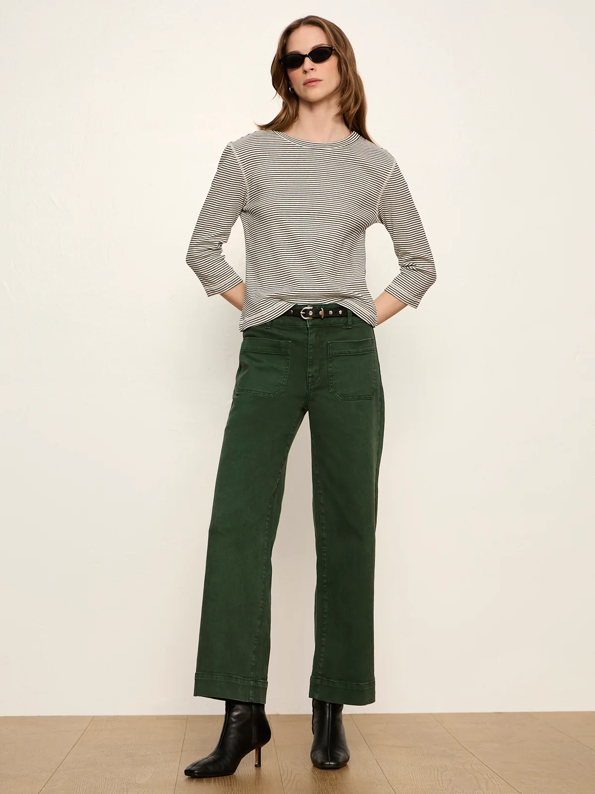 Chelsea Wide Leg - Washed Forest