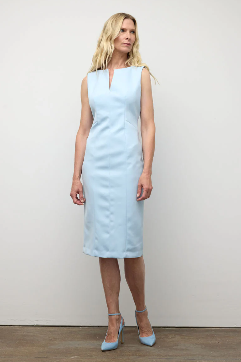 Fitted Power Dress - Sky Blue