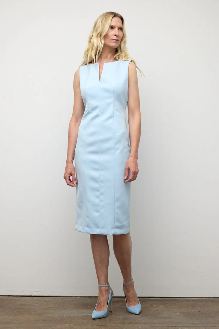 Fitted Power Dress - Sky Blue