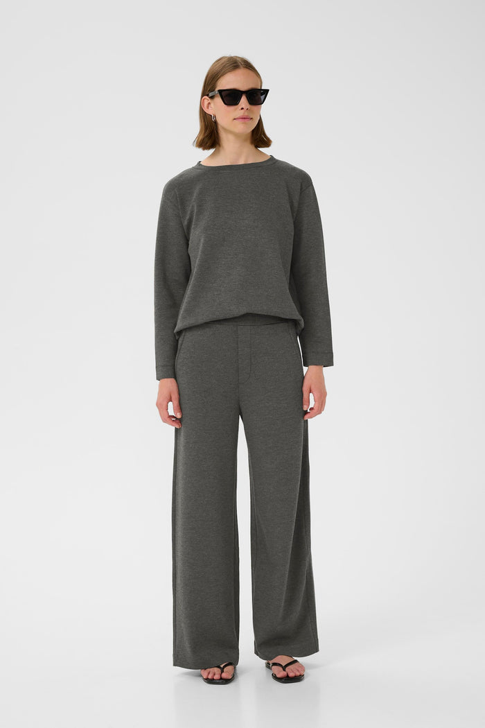Gincette Melange Pants - Dark Grey Melange