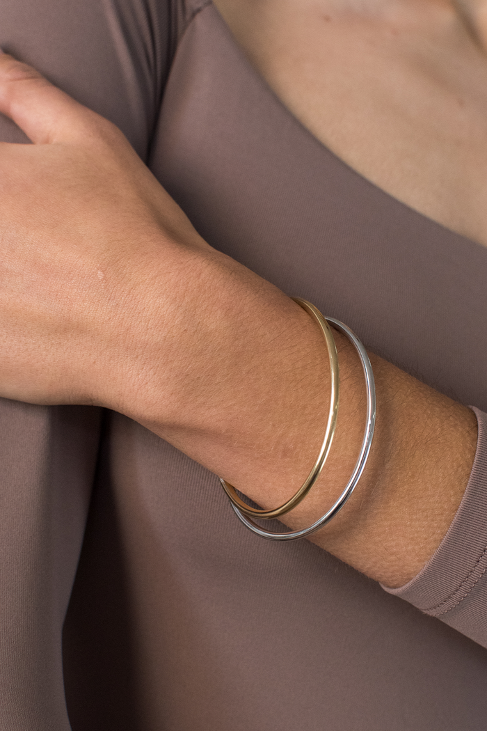 Dane Bangle Set - Water Resistant - Two Tone - L - 2pk