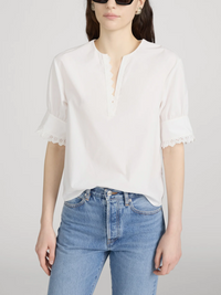 The Keepsake Popover Top - White
