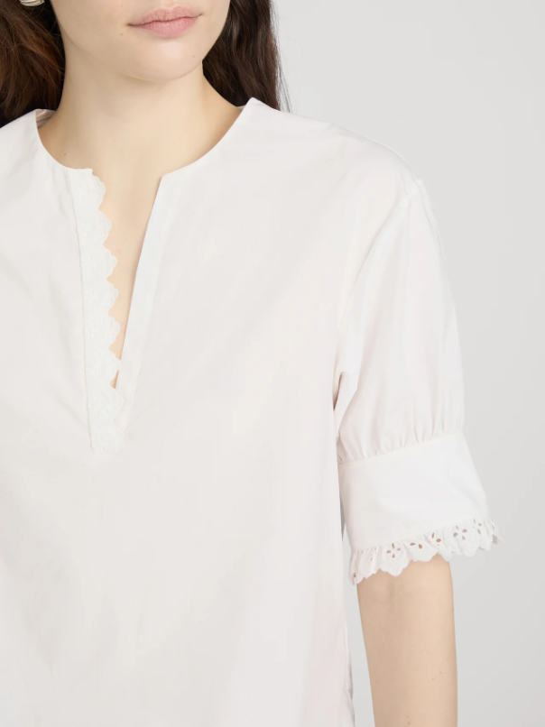 The Keepsake Popover Top - White