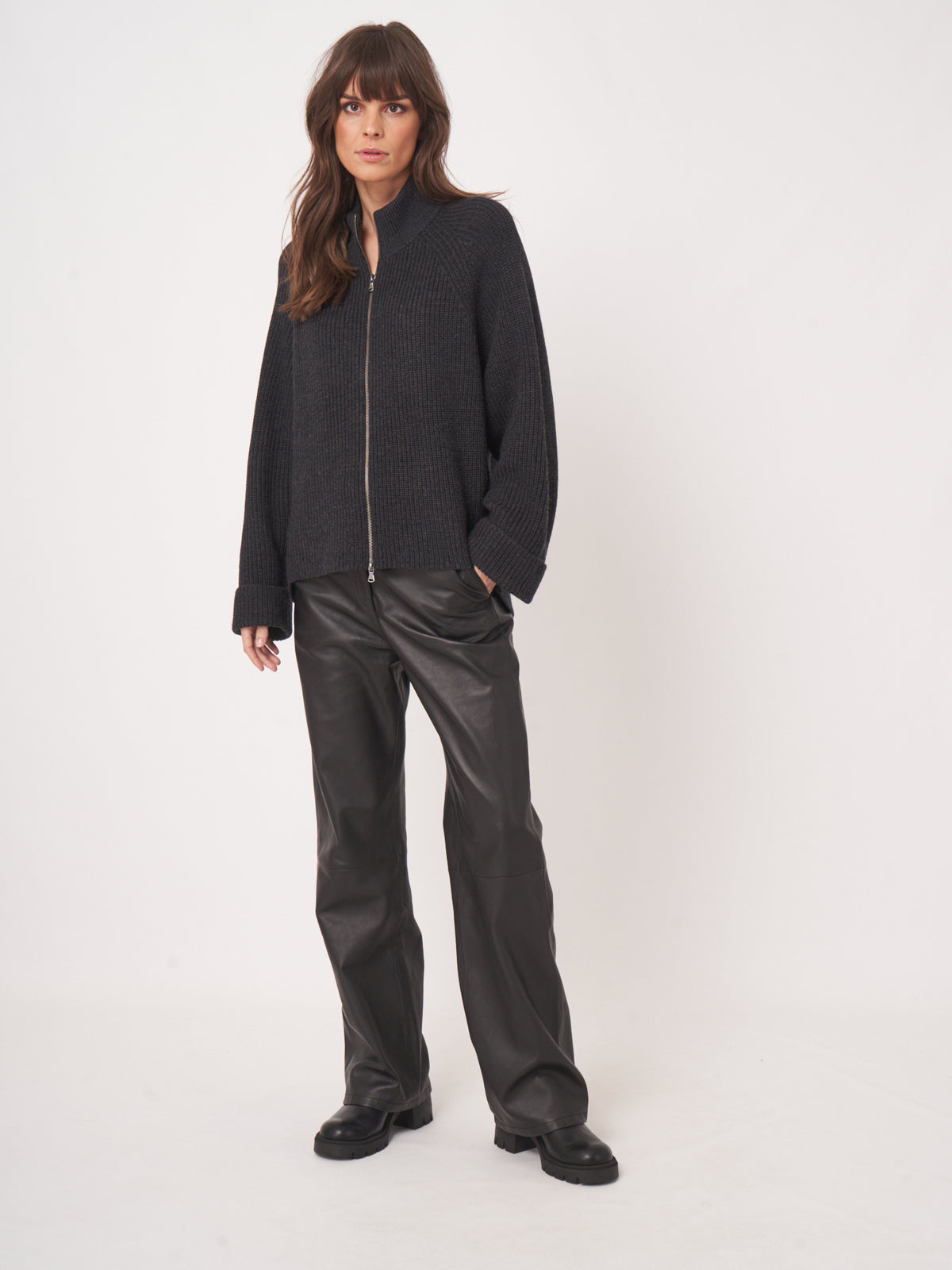 Knitted Cardigan - Dark Grey