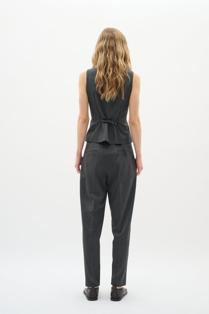 Brunilda Tapered Pant - Dark Grey Melange