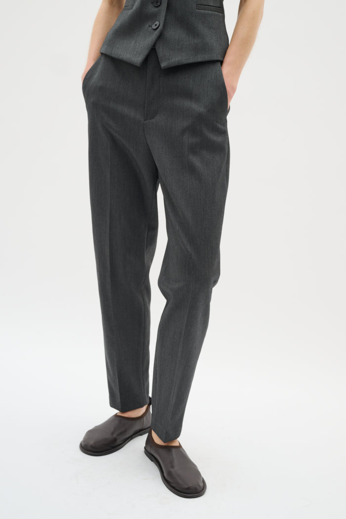Brunilda Tapered Pant - Dark Grey Melange