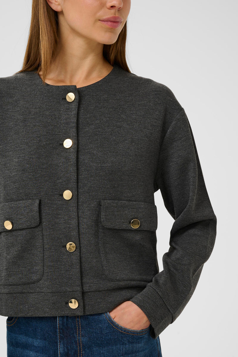 Gida Melange Vincent Jacket - Dark Grey Melange