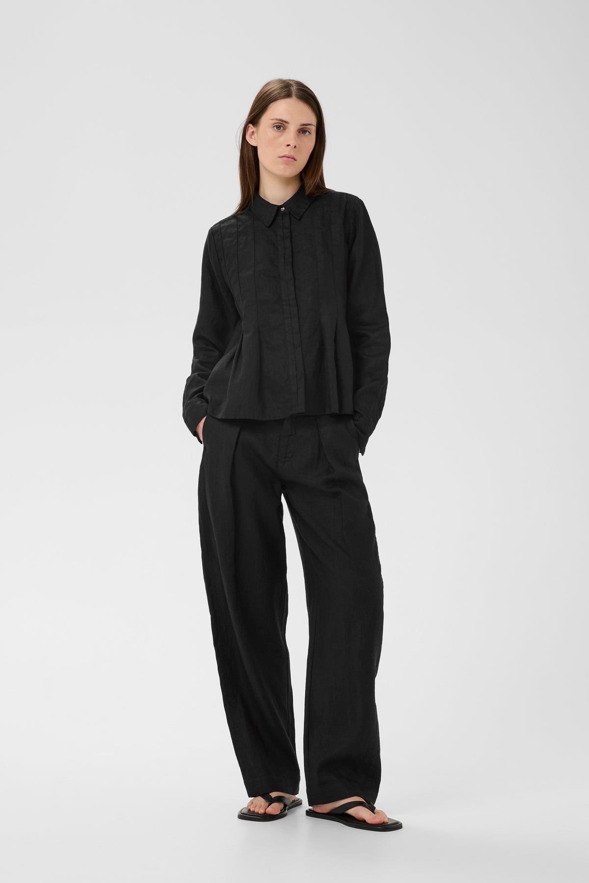 Dilana Pleated Shirt - Black